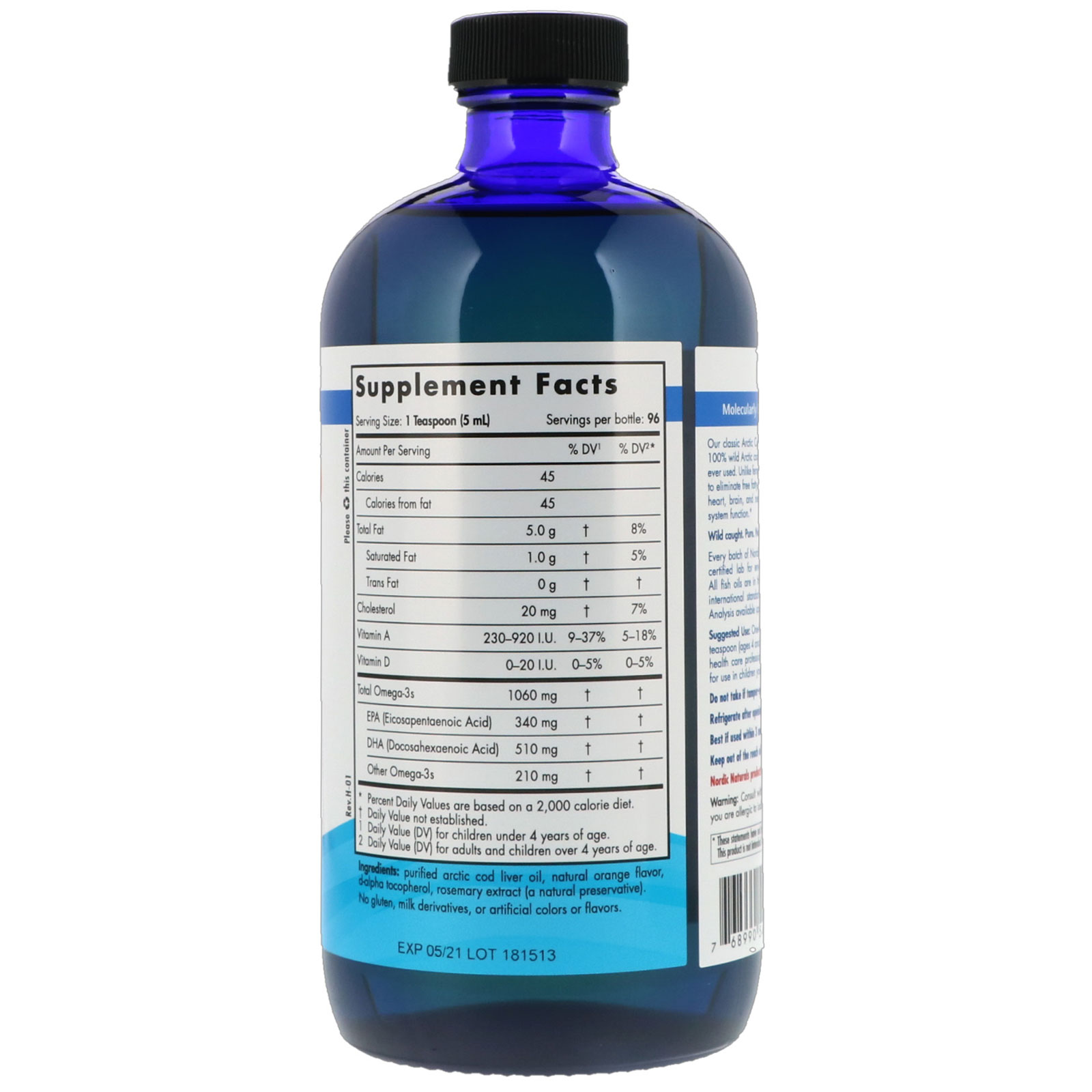 Comprar Nordic Naturals, Óleo de Fígado de Bacalhau do Ártico, Laranja, 437 ml (16 fl oz) - Imagem 2