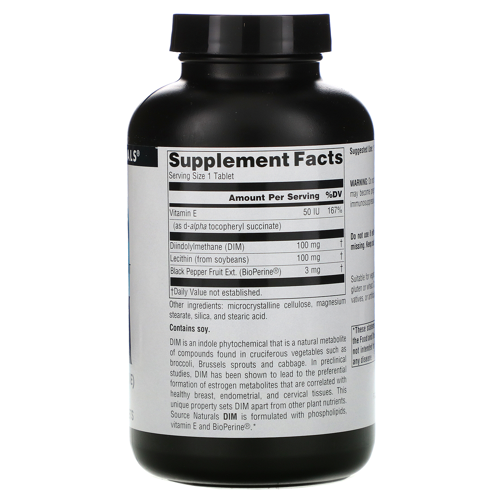 Comprar Source Naturals, DIM (Diindolilmetano), 100 mg, 180 Comprimidos - Imagem 2