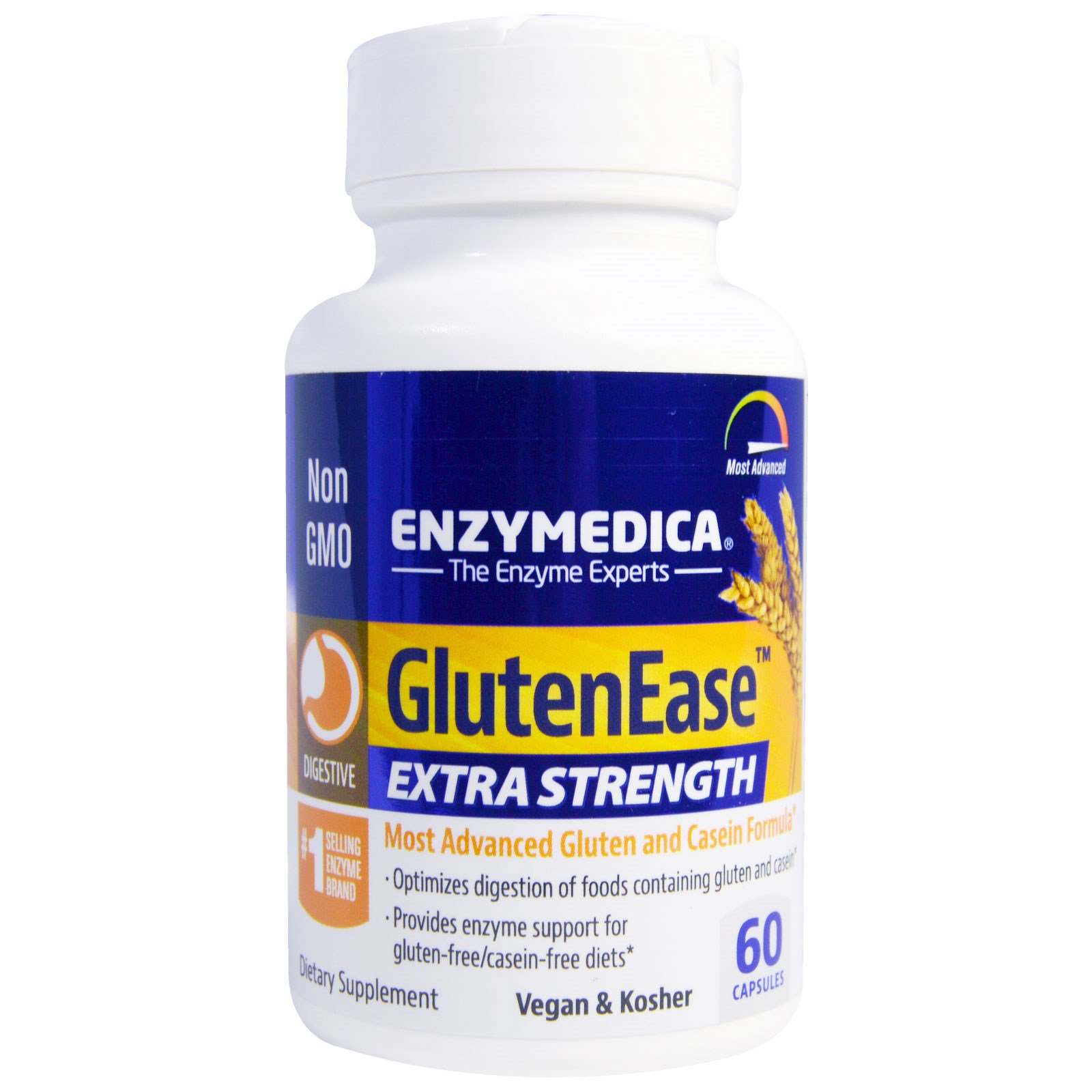 Comprar Enzymedica, GlutenEase, Extraforte, 60 Cápsulas