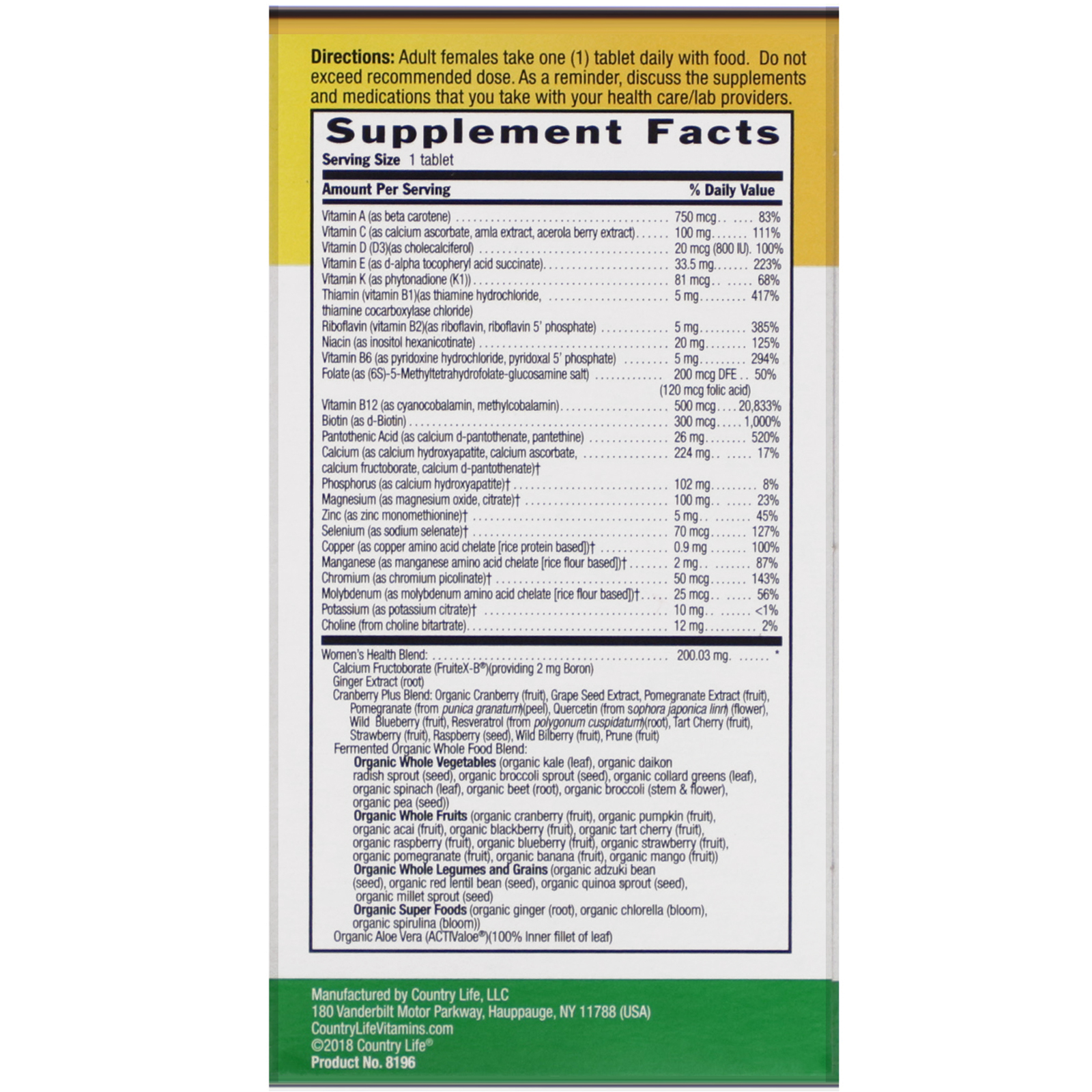 Comprar Country Life, Multivitamínico Core Daily-1, Mulheres acima de 50 anos, 60 Comprimidos - Imagem 3