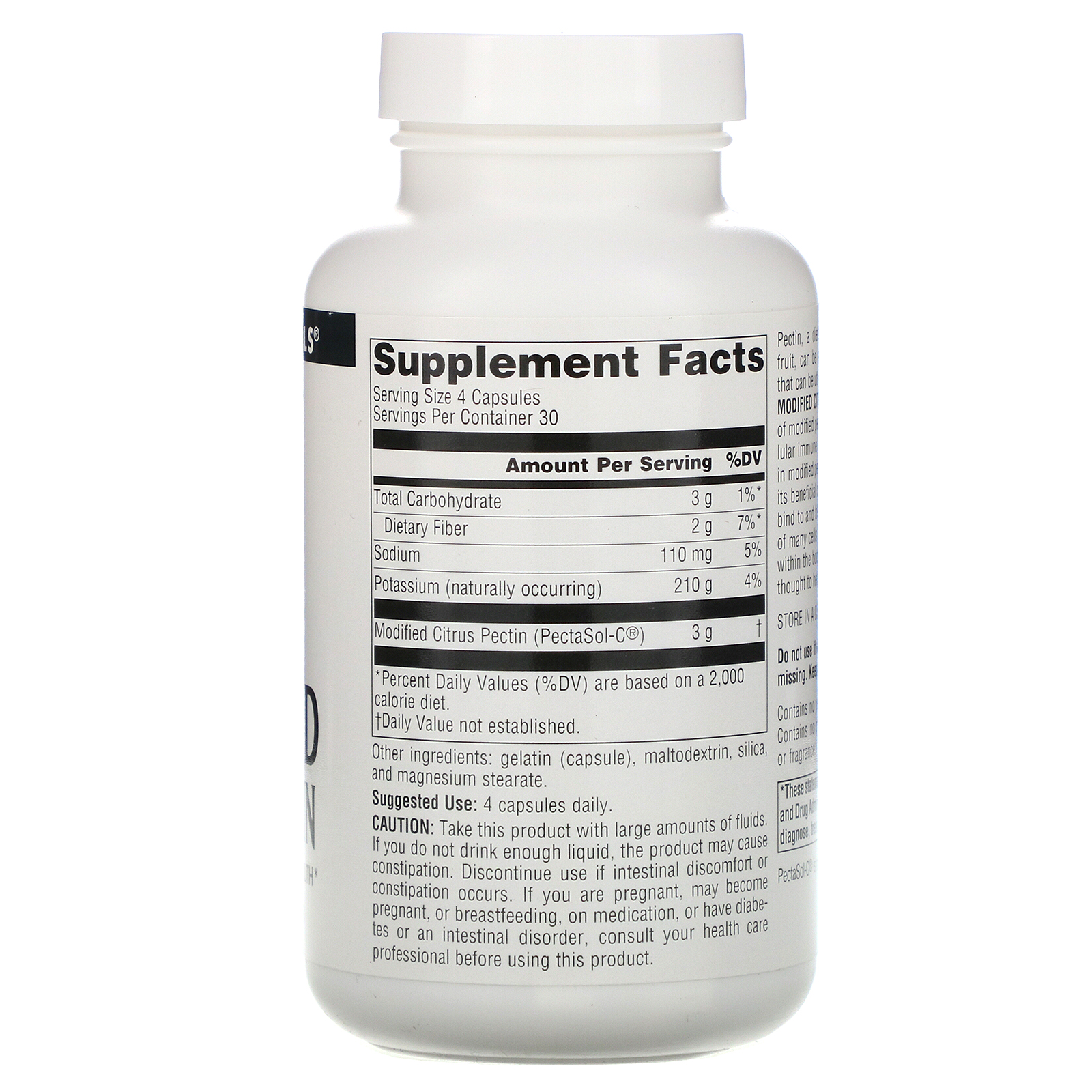 Comprar Source Naturals, PectImmune, Pectina de Citrus Modificada, 750 mg, 120 Cápsulas - Imagem 2