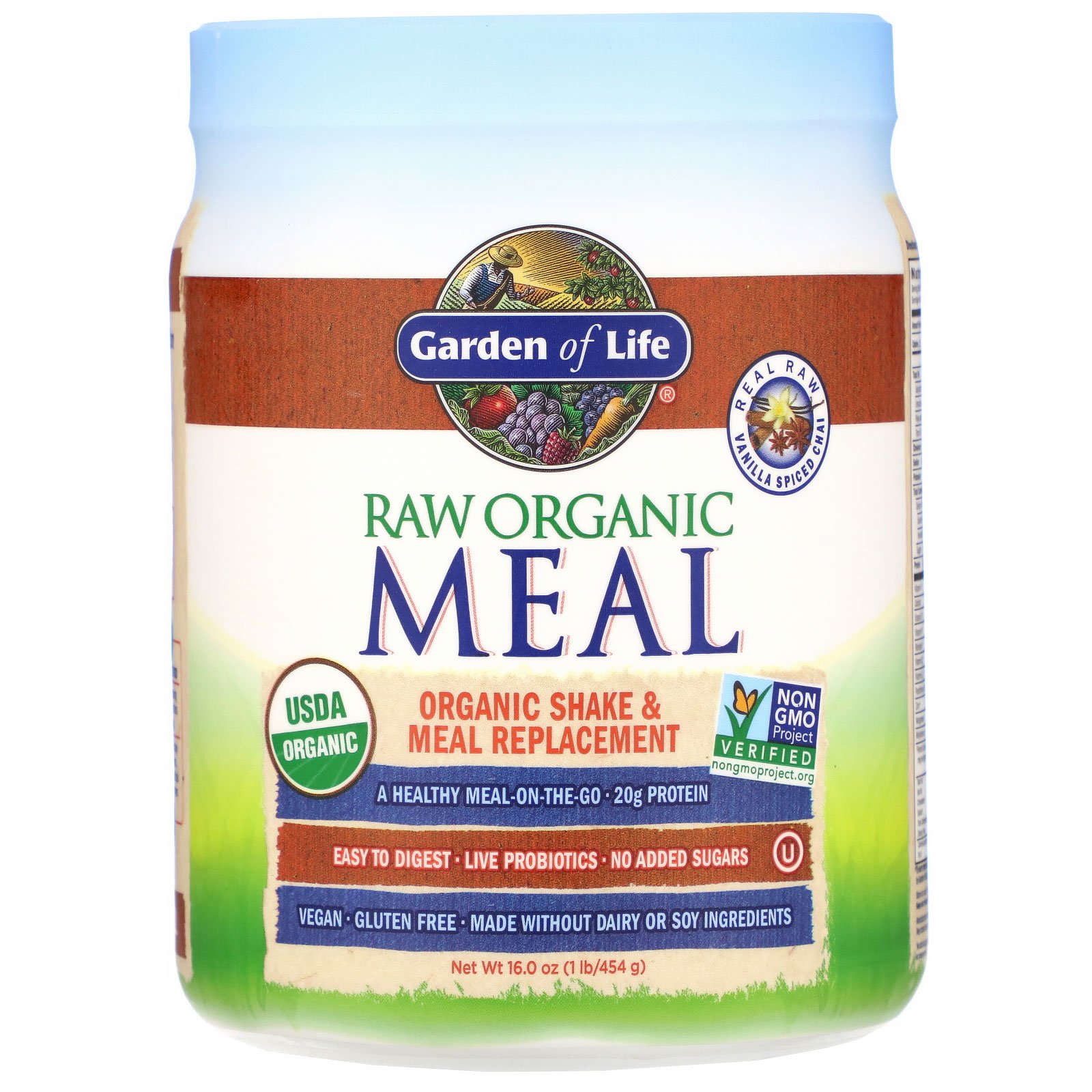 Comprar Garden of Life, Farinha Orgânica RAW, Shake e Substitutos de Refeição, Chai Condimentado de Baunilha, 454 g (16 oz)