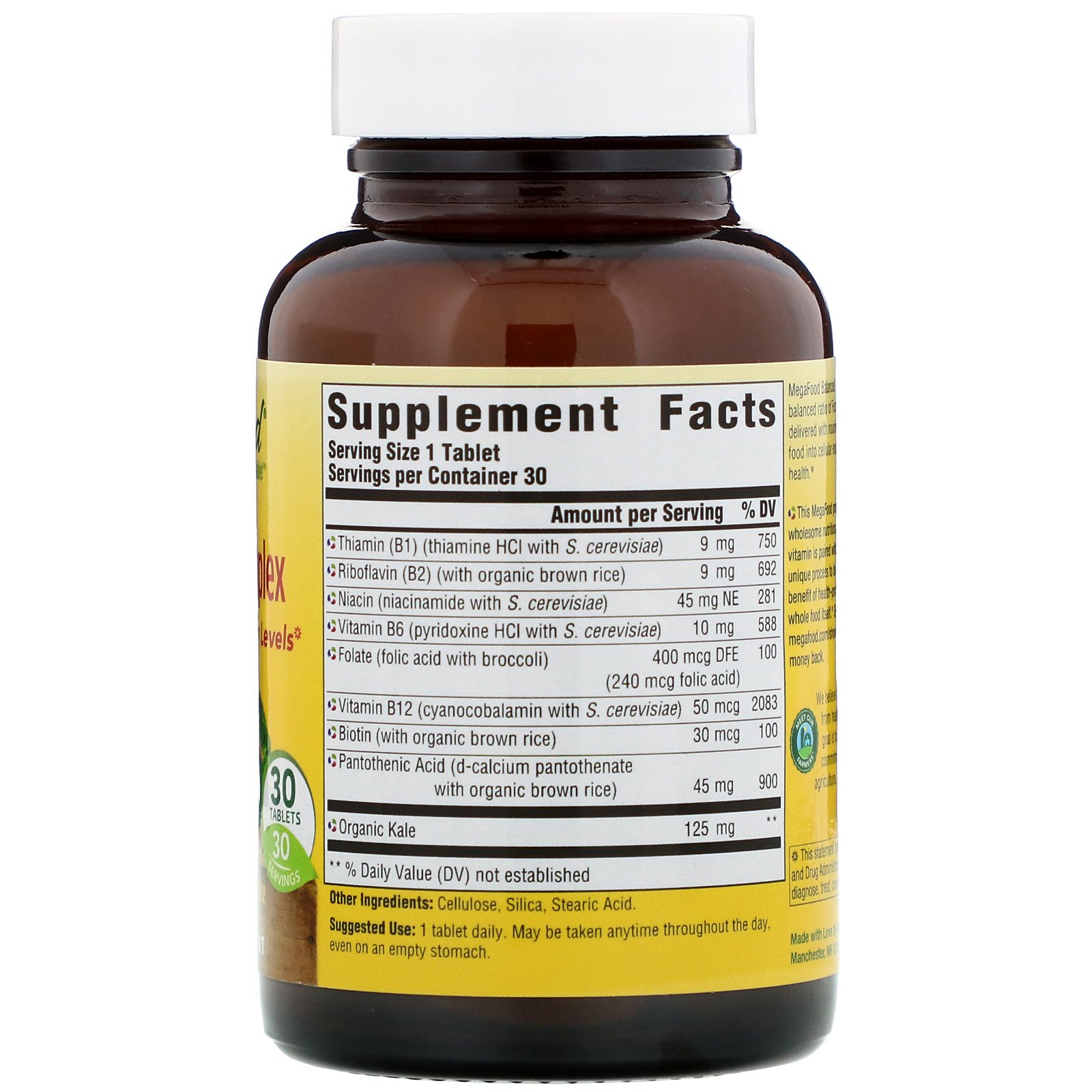 Comprar MegaFood, Complexo B Balanceado, 30 Tabletes - Imagem 2
