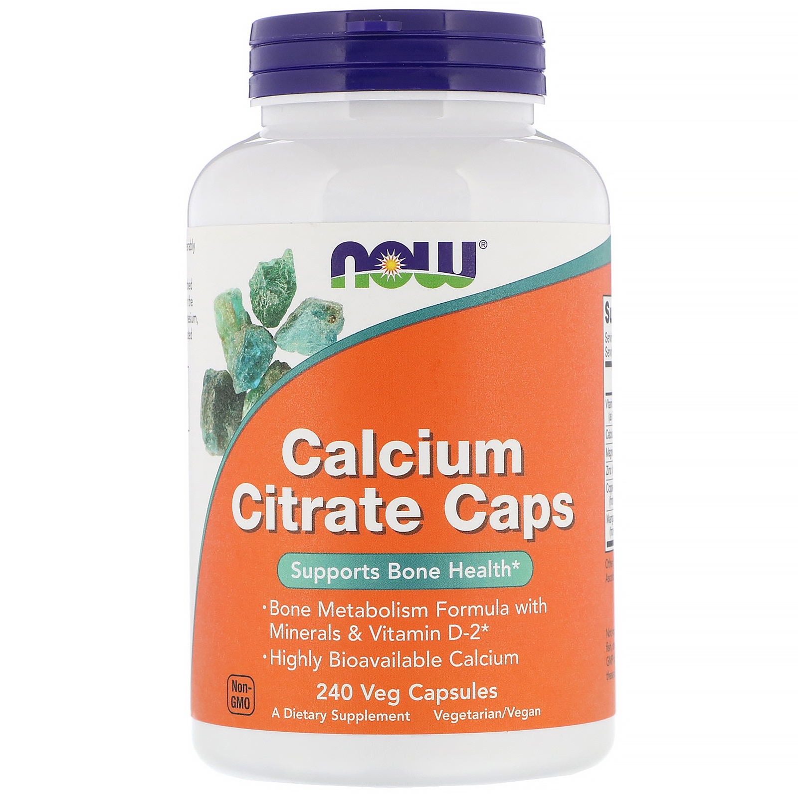 Comprar Now Foods, Cápsulas de Citrato de Cálcio, 240 Cápsulas Vegetais
