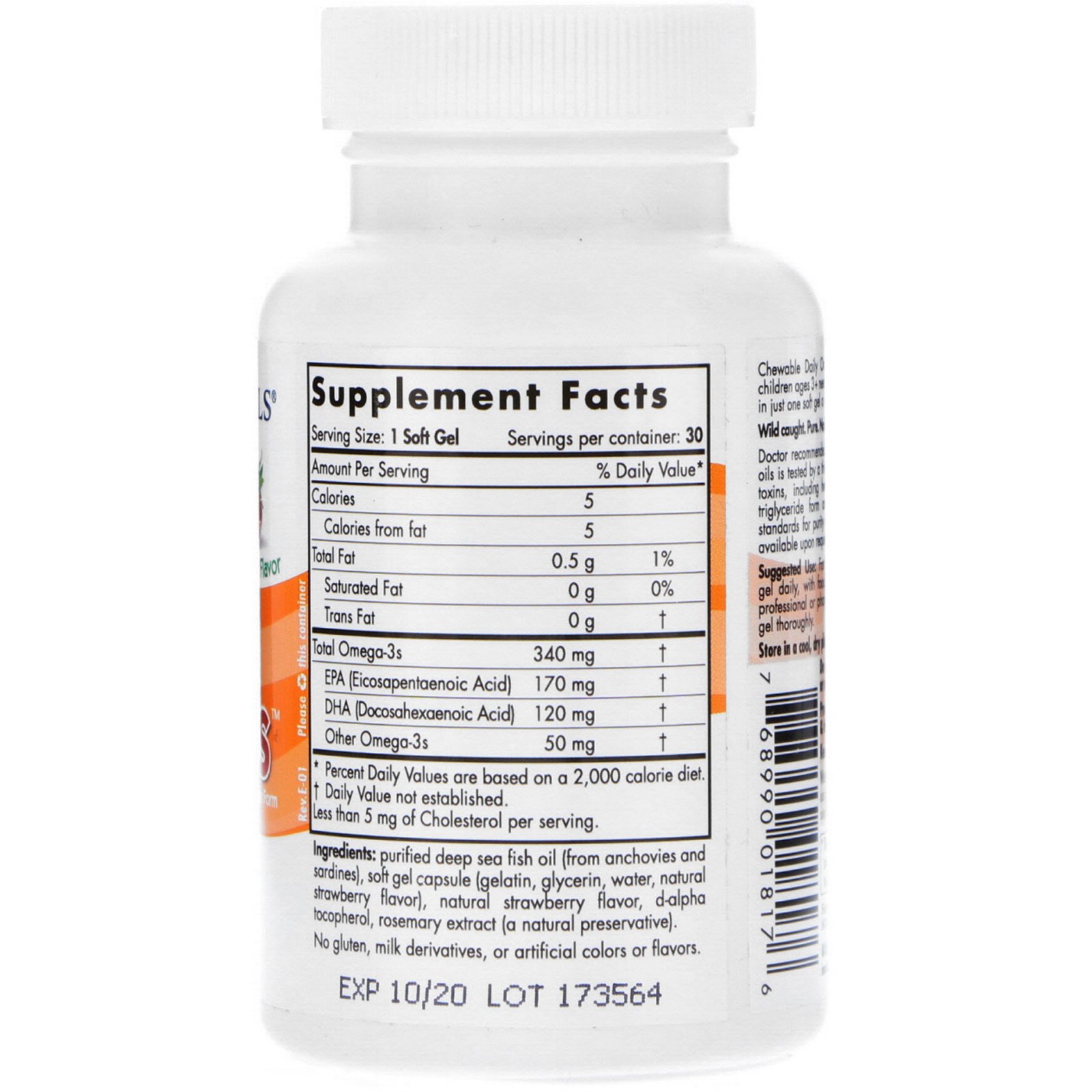 Comprar Nordic Naturals, Daily Omega Kids, Sabor Natural a Frutas, 500 mg, 30 Cápsulas Softgel - Imagem 2