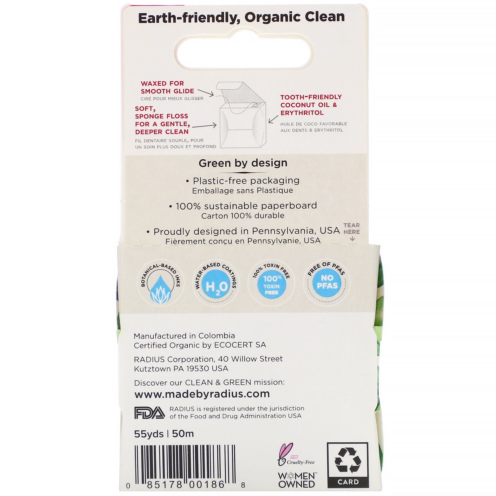 Comprar RADIUS, Organic Peppermint Floss, 55 yds (50 m) - Imagem 2