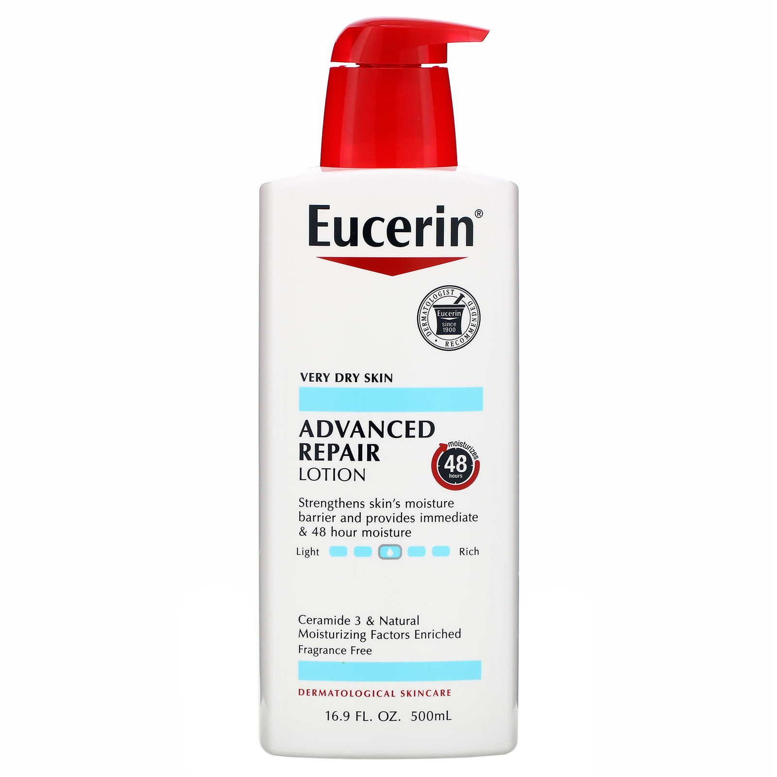 Comprar Eucerin, Loção Reparadora Avançada, Sem Fragrância, 16.9 fl oz (500 ml)