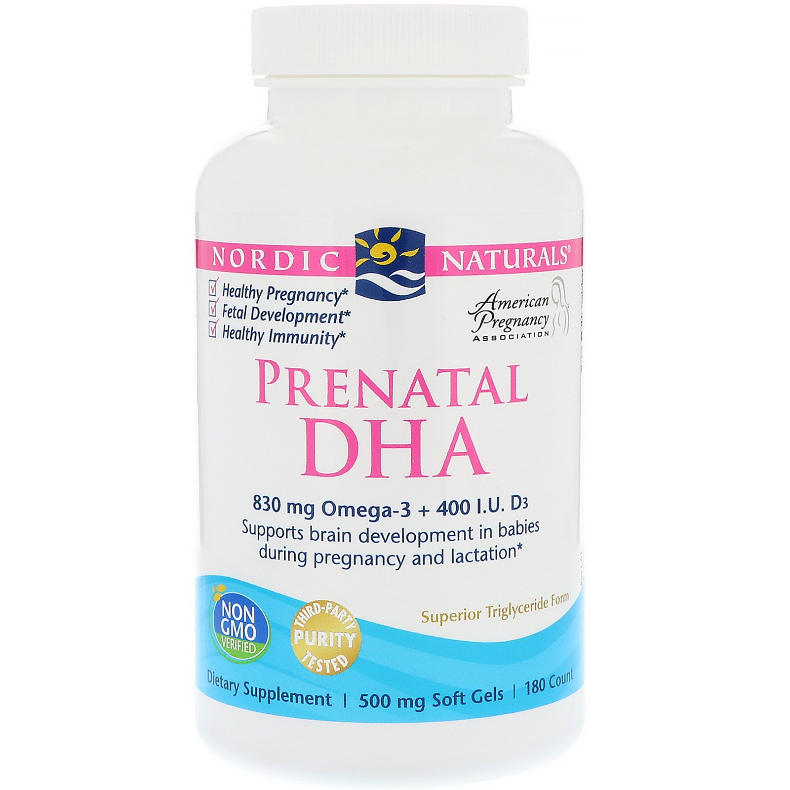Comprar Nordic Naturals, DHA pré-natal, fórmula sem sabor, 500 mg, 180 Softgels - Imagem 3