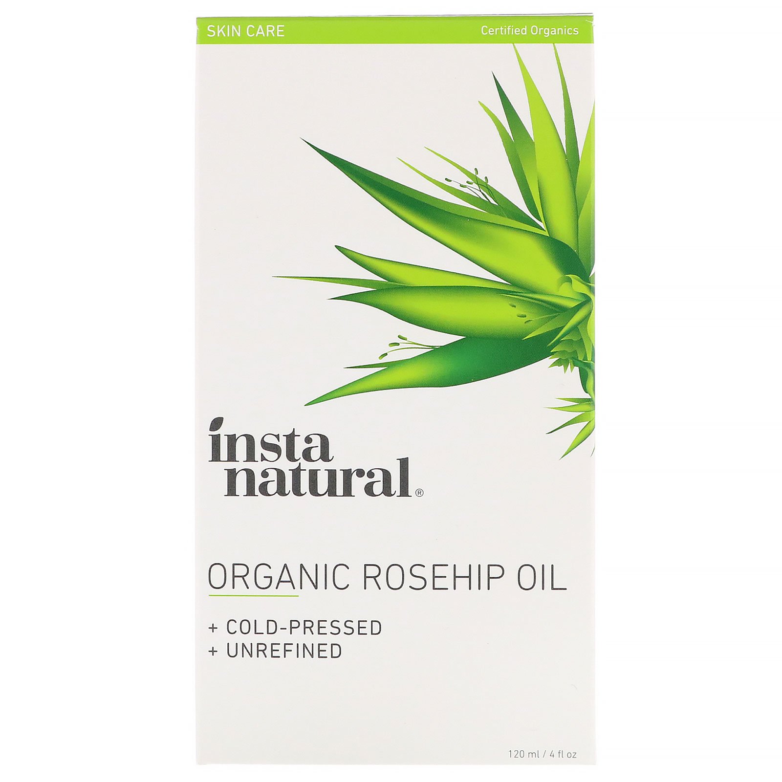 Comprar InstaNatural, Óleo de Quadril-de-Rosa Orgânico, 100% Puro, Prensado a Frio e Não Refinado, 120 ml (4 fl oz)