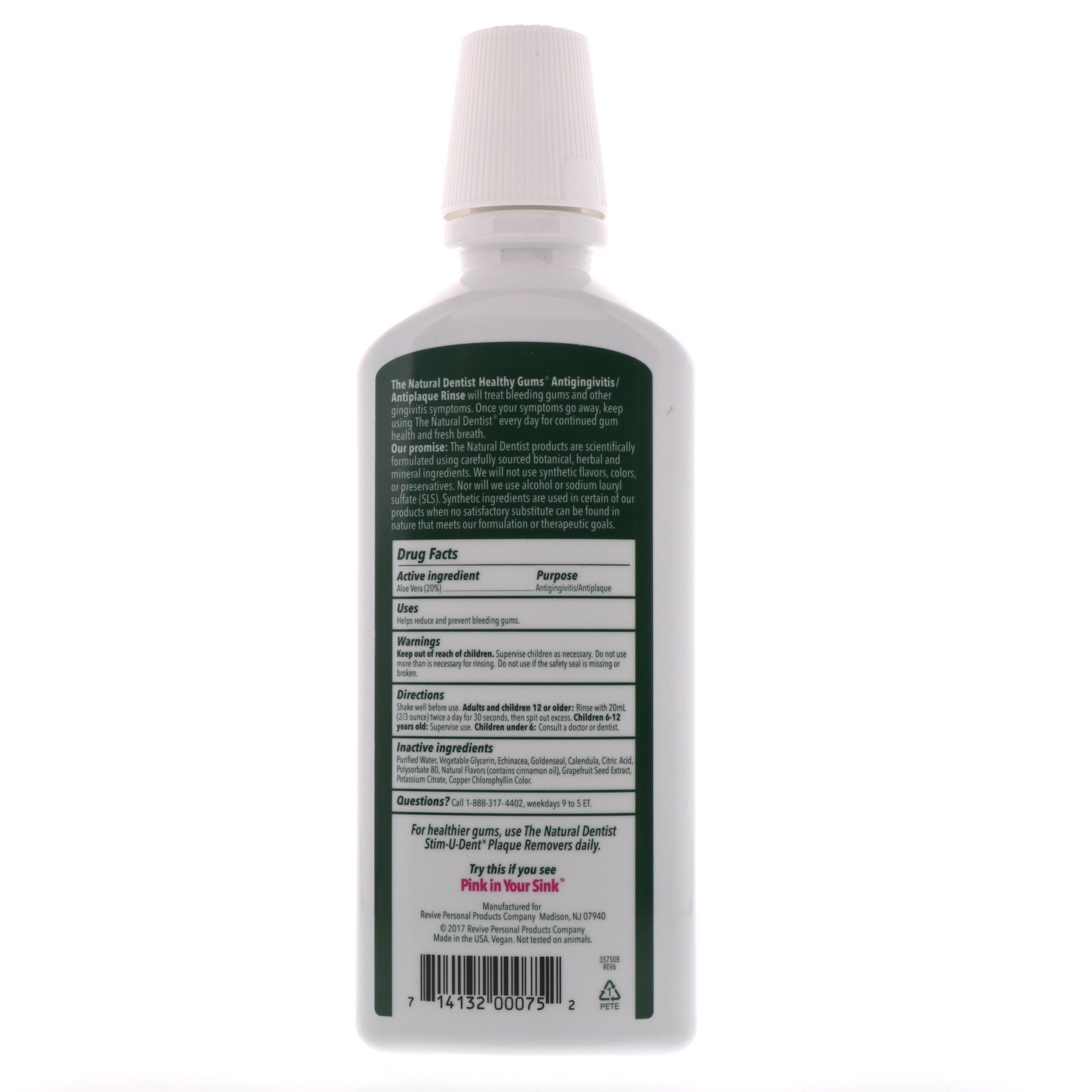 Comprar The Natural Dentist, Gengivas Saudáveis, Enxaguante Bucal Contra Gengivite e Placa, Hortelã Twist, 16,9 fl oz (500 ml) - Imagem 2