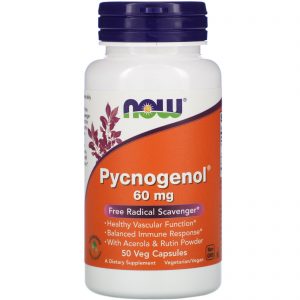 Comprar Now Foods, Pycnogenol, 60 mg, 50 Cápsulas Vegetais