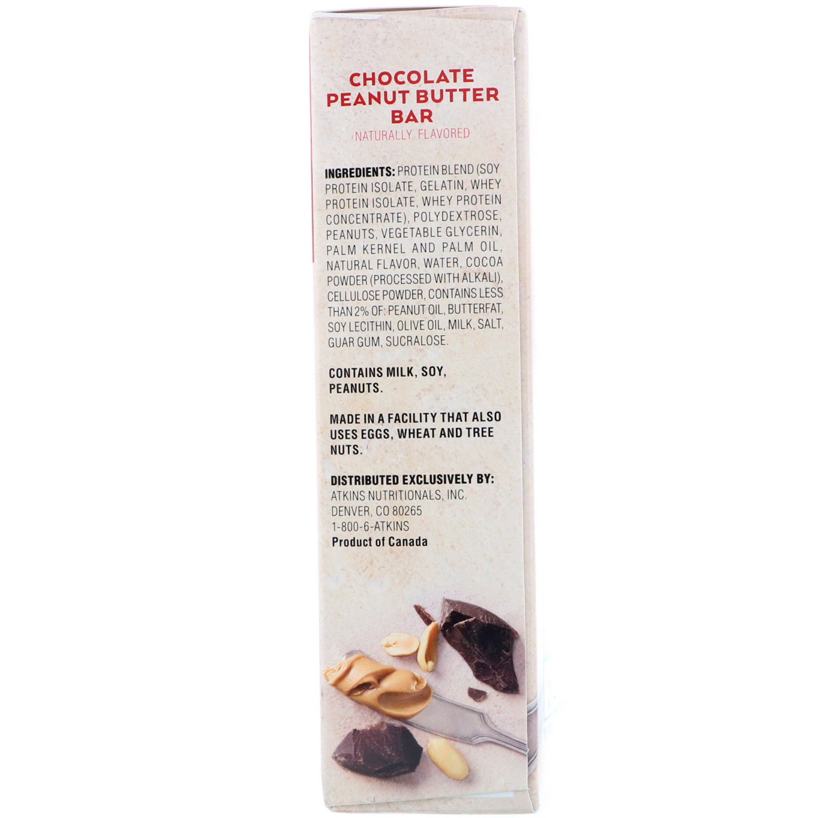 Comprar Atkins, Barra de Refeição, Barra de Chocolate com Manteiga de Amendoim, 5 Barras, 2,12 oz (60 g) Cada - Imagem 3