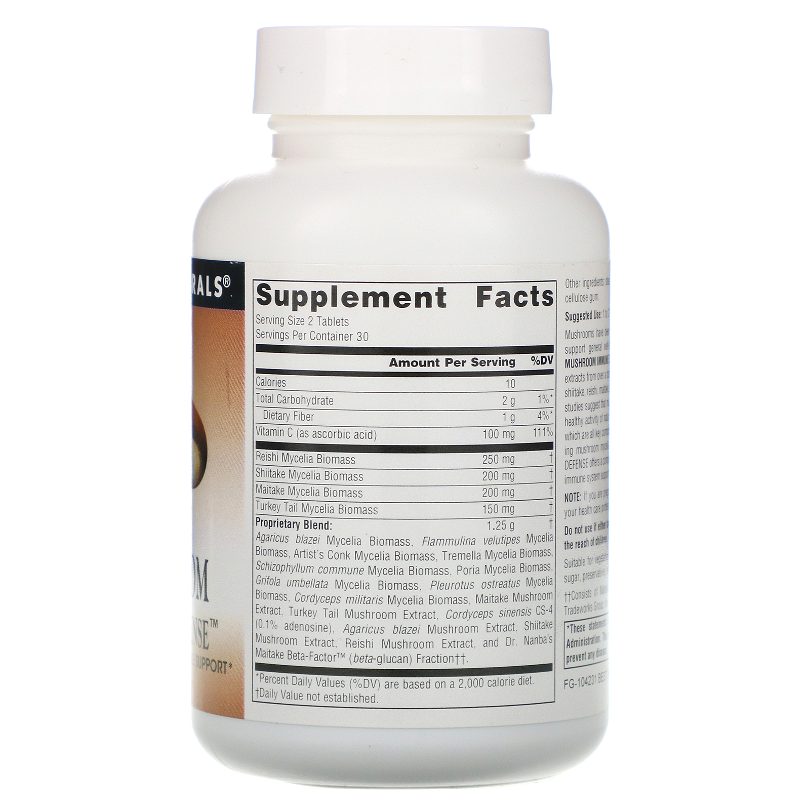 Comprar Source Naturals, Defesa Imune Cogumelo, Complexo de 16 Cogumelos, 60 Tabletes - Imagem 2
