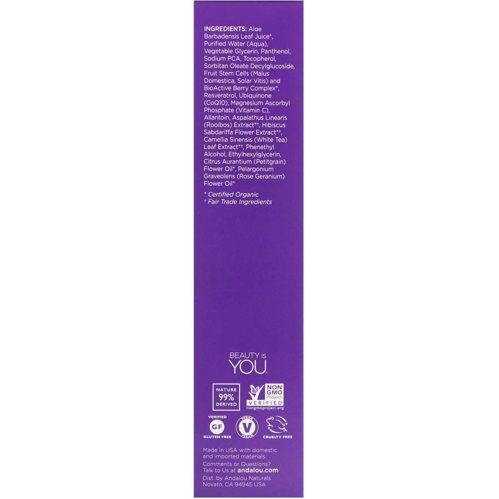 Comprar Andalou Naturals, Tonificador refrescante, Blossom + Leaf, Rejuvenescedor, 6 fl oz (178 ml) - Imagem 2