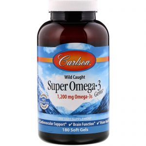 Comprar Carlson Labs, Peixe Selvagem, Super Omega-3 Gems, 1200 mg, 180 Cápsulas Gelatinosas