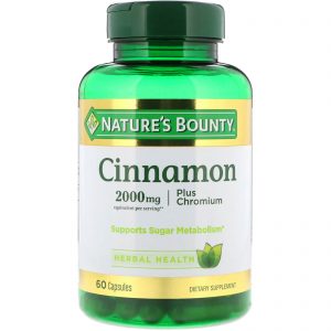 Comprar Nature's Bounty, Cinnamon Plus Chromium, 2,000 mg, 60 Capsules