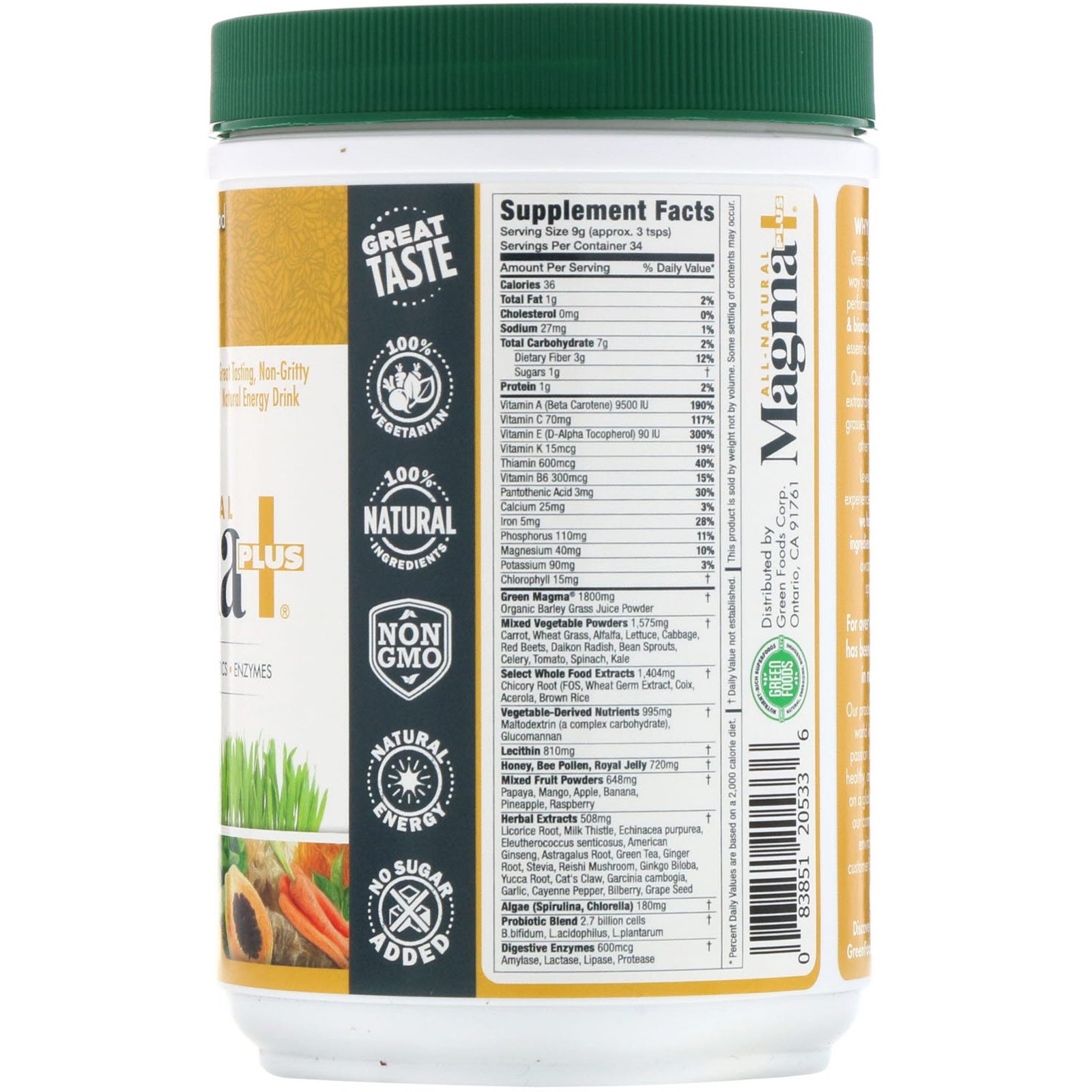 Comprar Green Foods , All-Natural Magma Plus, 10.6 oz (300 g) - Imagem 2