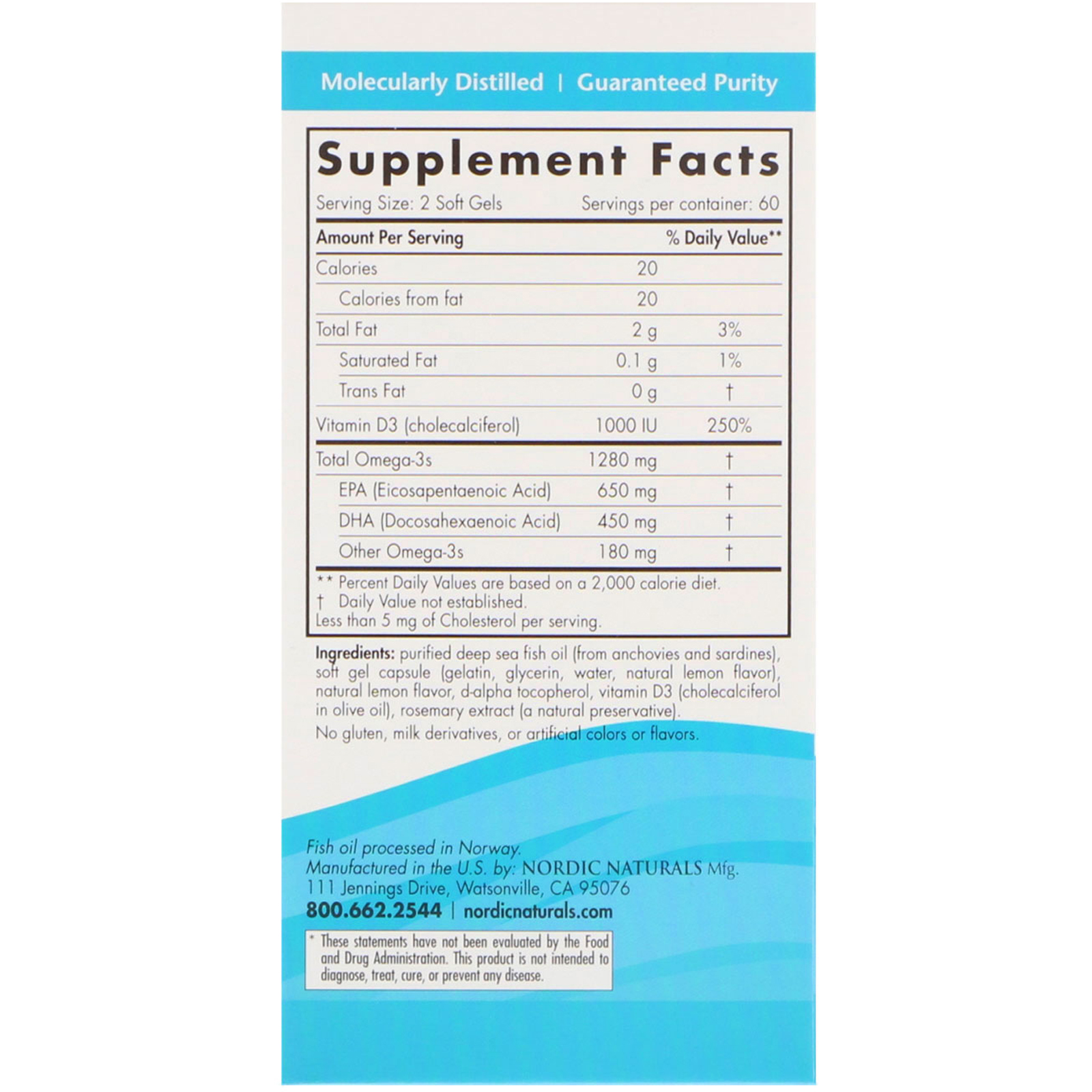 Comprar Nordic Naturals, Omega-D3 Ultimate, Limão, 1.000 mg, 120 Softgels - Imagem 2