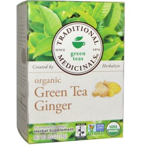 Comprar Traditional Medicinals, Chá Verde Orgânico com Gengibre - 16 Saquinhos de Chá