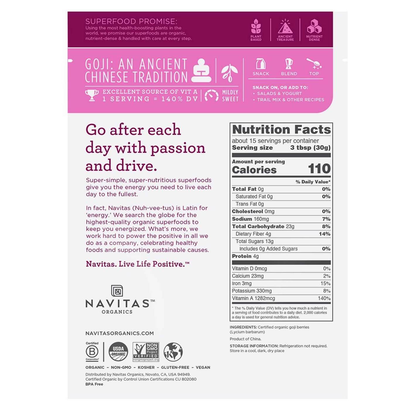 Comprar Navitas Naturals Goji Himalayan Superfruit 16 oz (454g) - Imagem 2