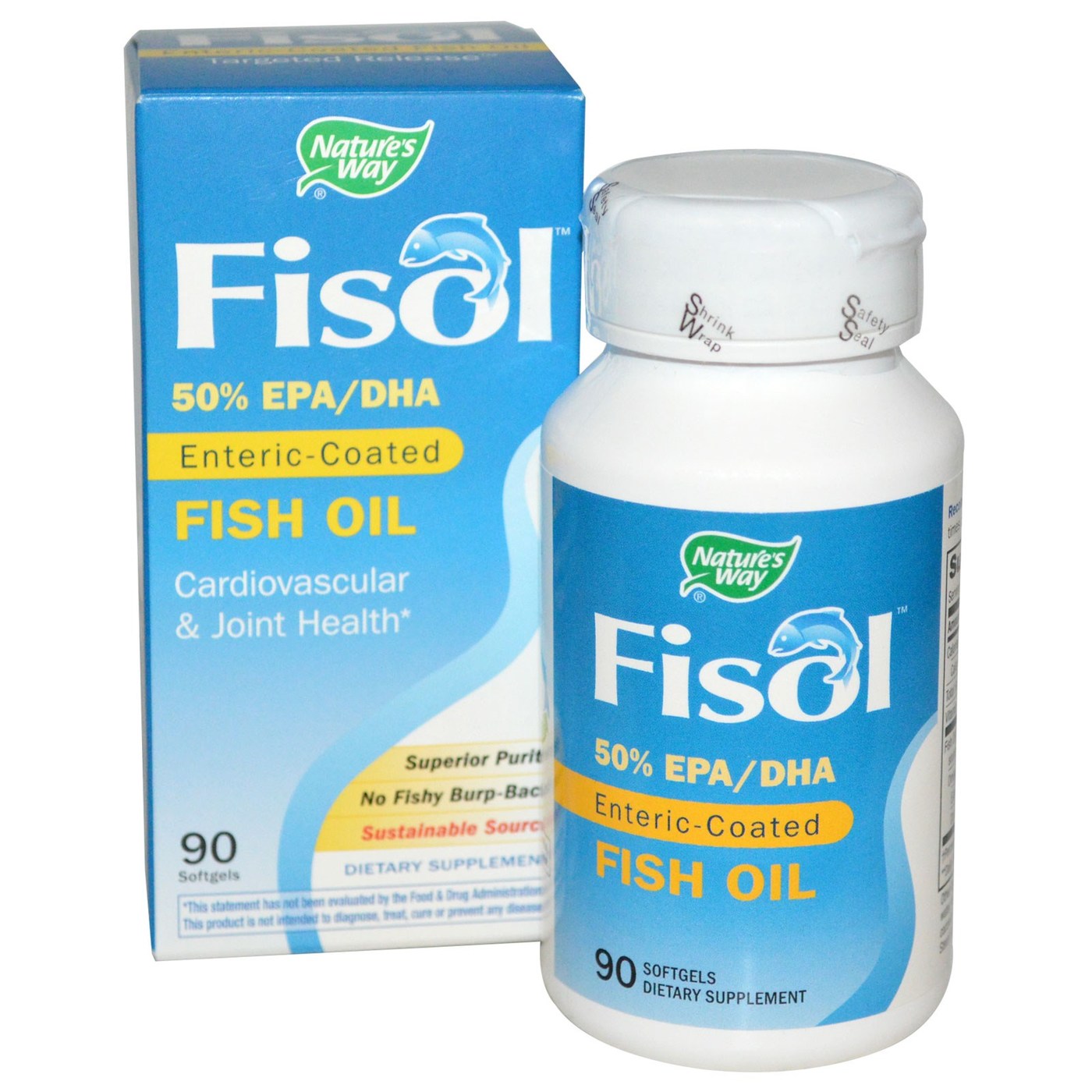 Comprar Nature's Way FISOL revestimento entérico óleo de peixe 90 Cápsulas