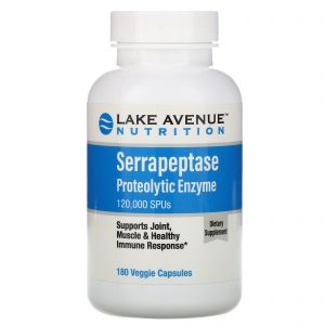 Comprar Lake Avenue Nutrition, Serrapeptase, Enzima Proteolítica, 120.000 SPUs, 180 Cápsulas Vegetais