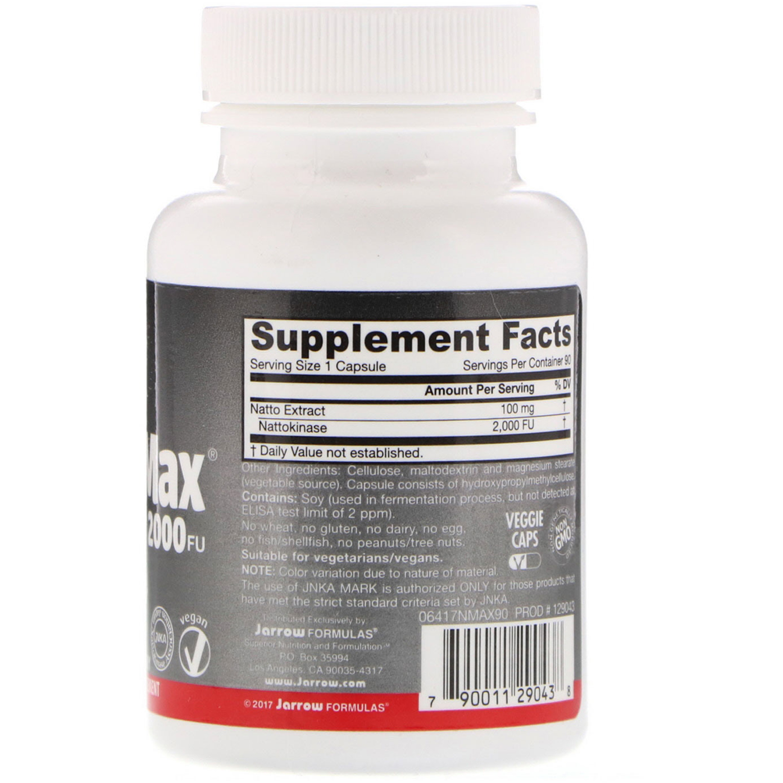 Comprar Jarrow Formulas, NattoMax 2000 FU, 100 mg, 90 Cápsulas Vegetarianas - Imagem 2