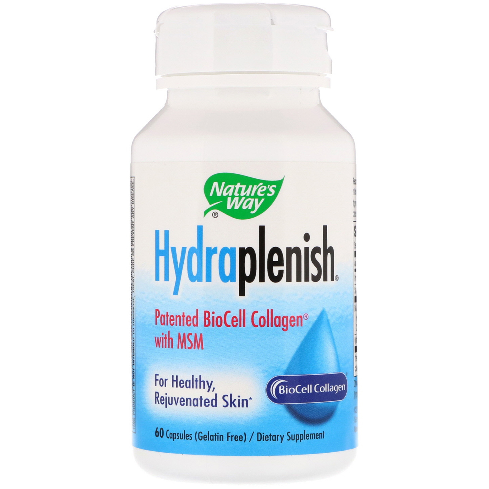 Comprar Nature's Way, Colágeno BioCell Patenteado pela Hydraplenish com MSM, 60 cápsulas