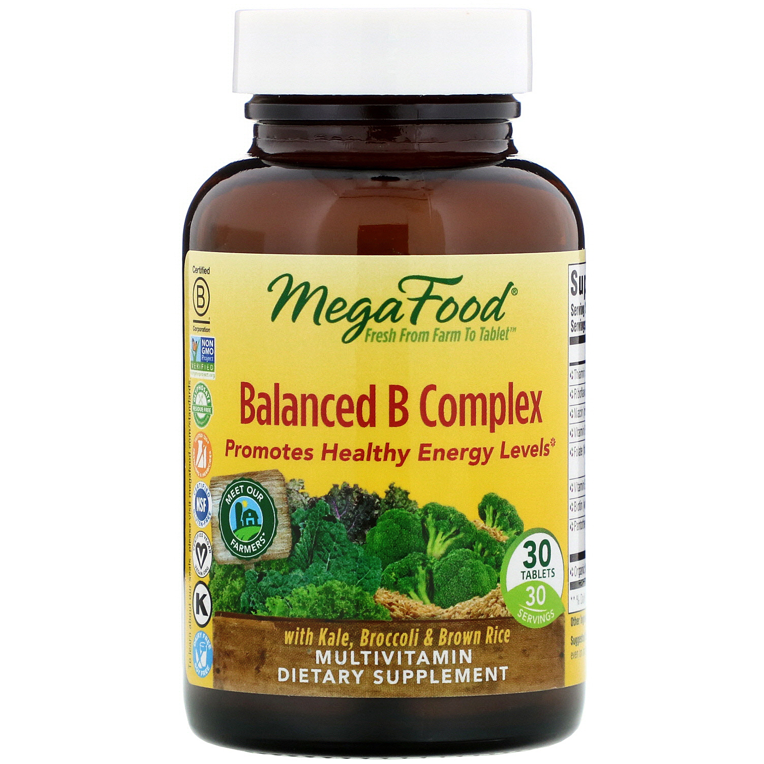 Comprar MegaFood, Complexo B Balanceado, 30 Tabletes