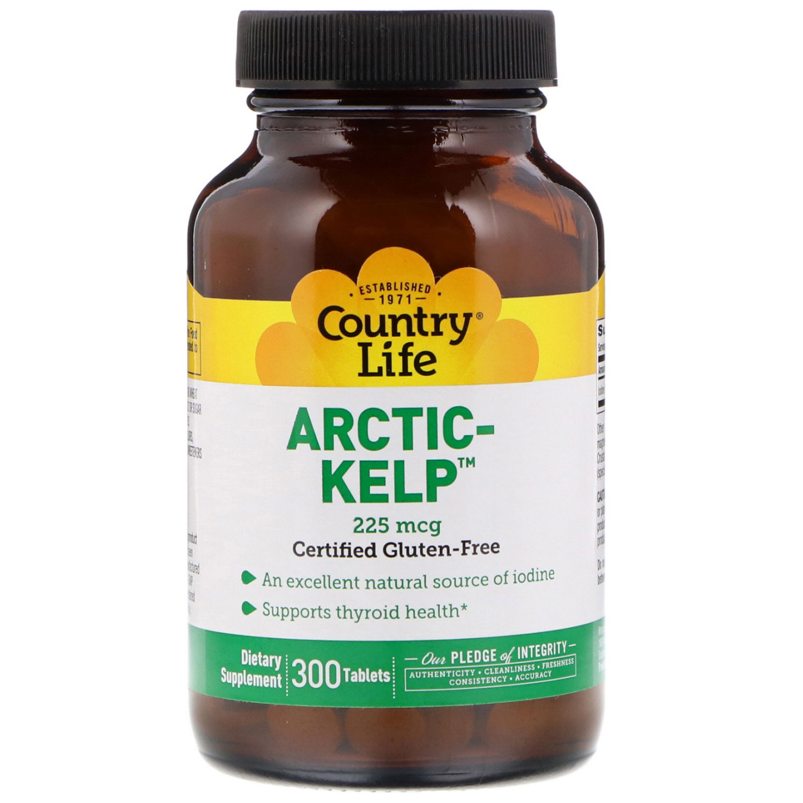 Comprar Country Life, Barrilha Ártica, 225 mcg, 300 Tabletes