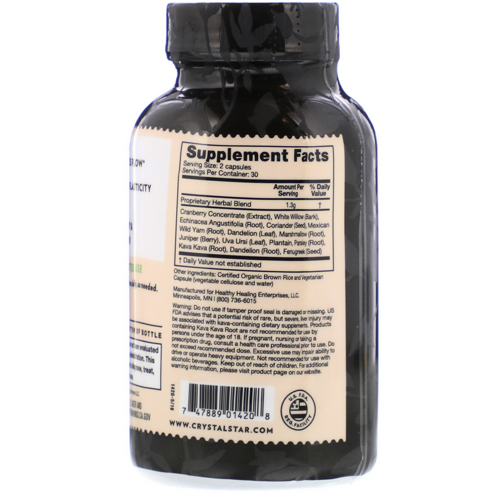 Comprar Crystal Star, Bladder Support, 60 Vegetarian Capsules - Imagem 2