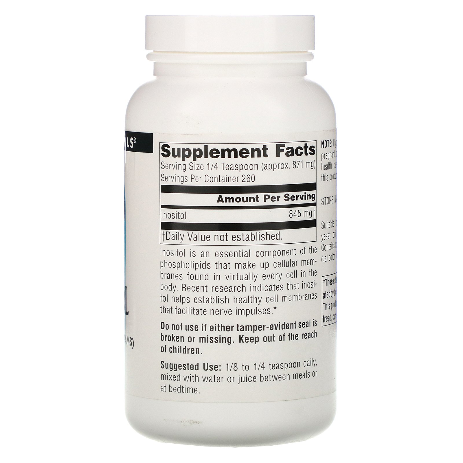 Comprar Source Naturals, Inositol Puro em pó, 8 oz (226,8 g) - Imagem 2