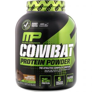 Comprar MusclePharm, Proteína em Pó Combate, Chocolate e Manteiga de Amendoim, 4 lbs (1814 g)