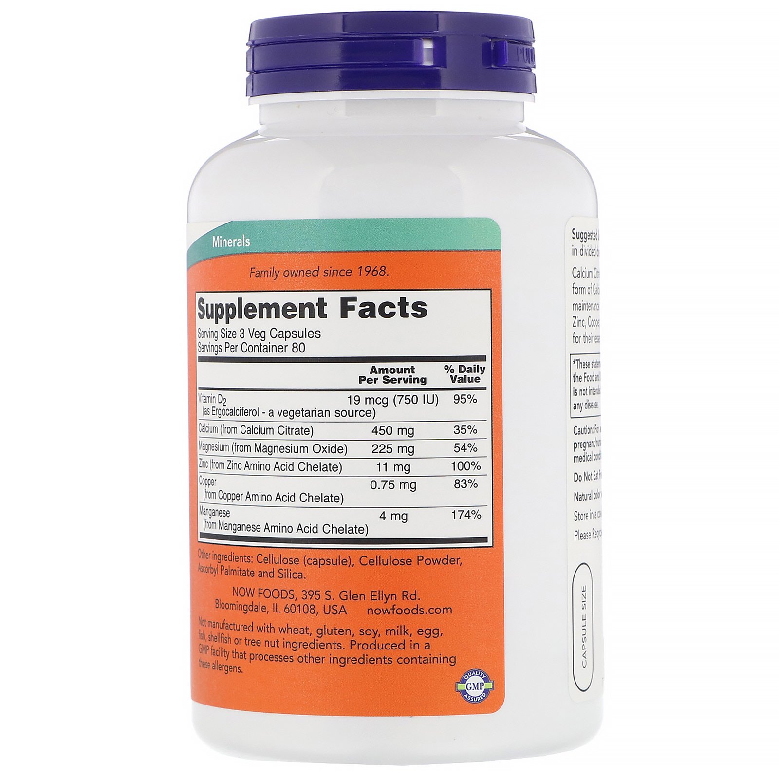Comprar Now Foods, Cápsulas de Citrato de Cálcio, 240 Cápsulas Vegetais - Imagem 2