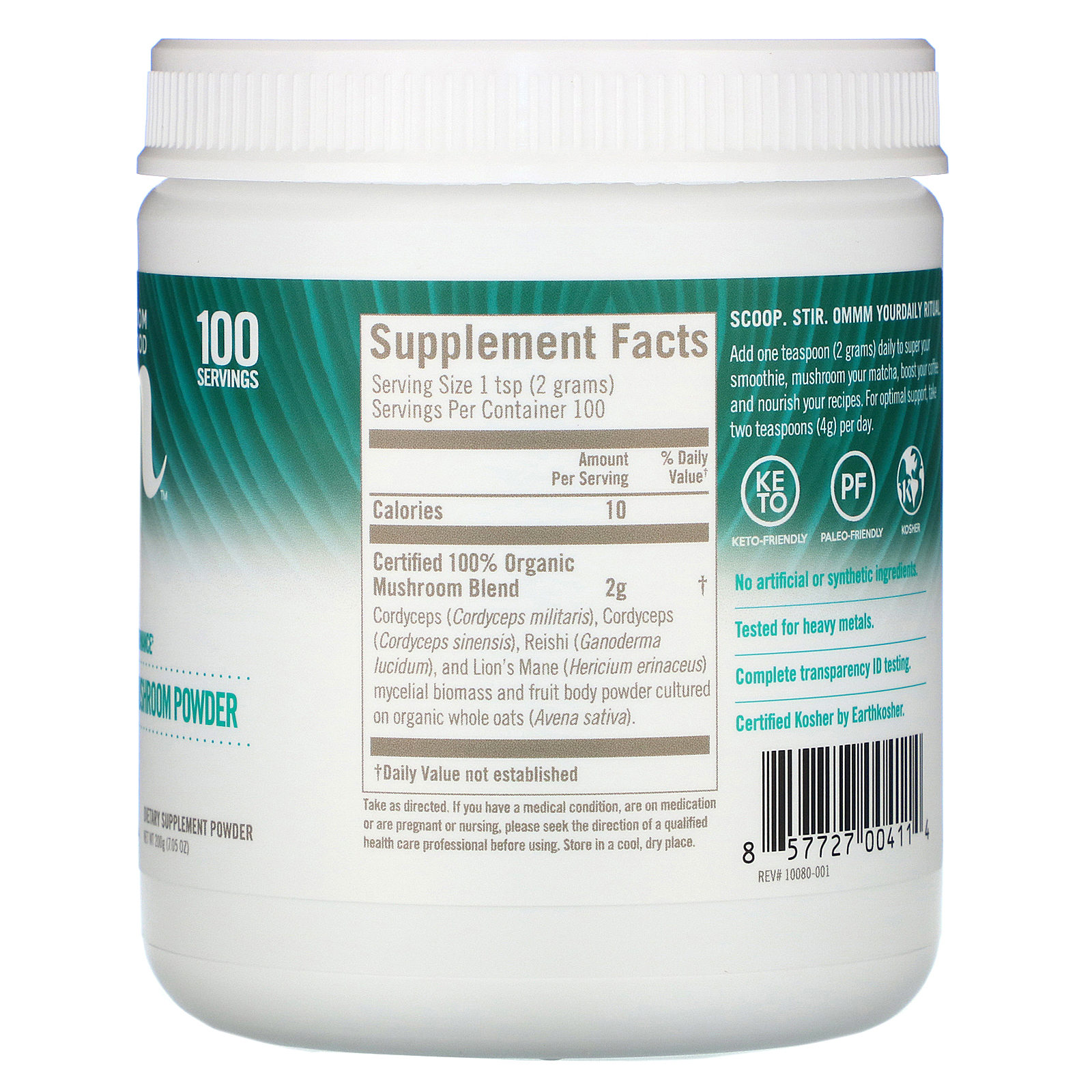 Comprar Organic Mushroom Nutrition, Fit, Certified 100% Organic Mushroom Powder, 7.05 oz (200 g) - Imagem 2