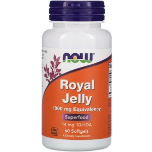 Comprar Now Foods, Geleia Real, 1.000 mg, 60 Cápsulas Softgel
