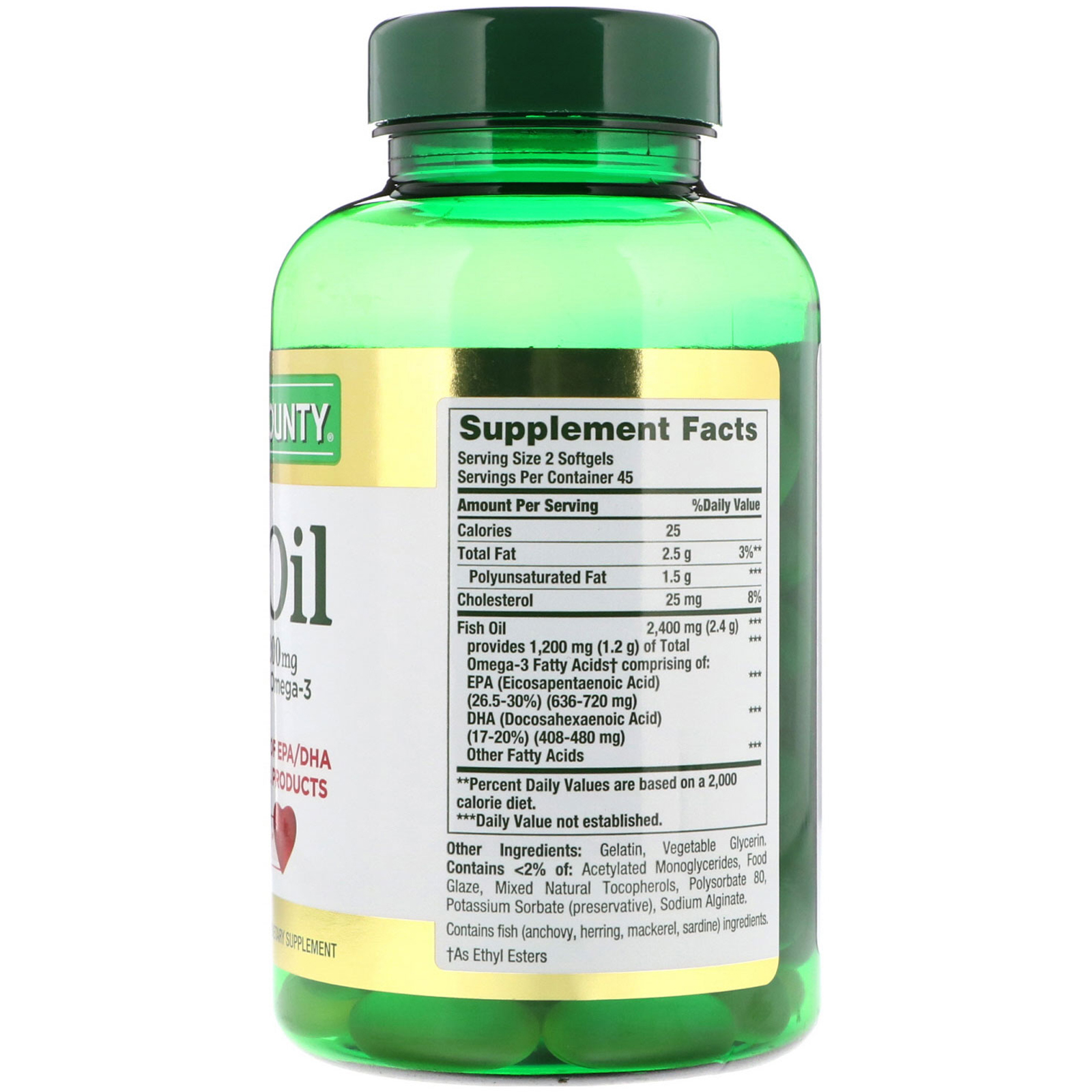 Comprar Nature's Bounty, Óleo de Peixe, 2400 mg, 90 Softgels Revestidas - Imagem 2