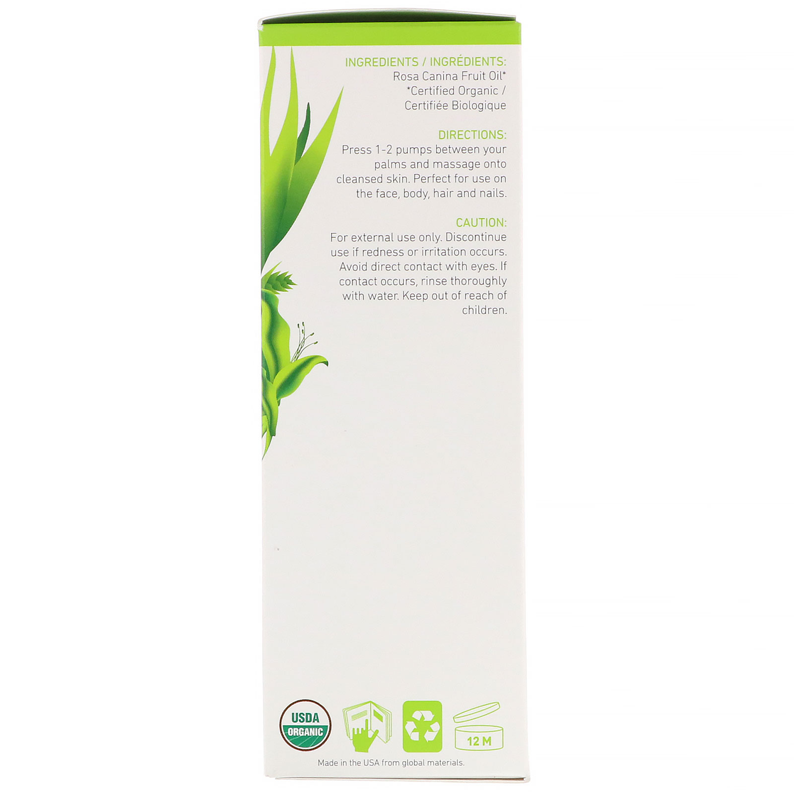Comprar InstaNatural, Óleo de Quadril-de-Rosa Orgânico, 100% Puro, Prensado a Frio e Não Refinado, 120 ml (4 fl oz) - Imagem 2