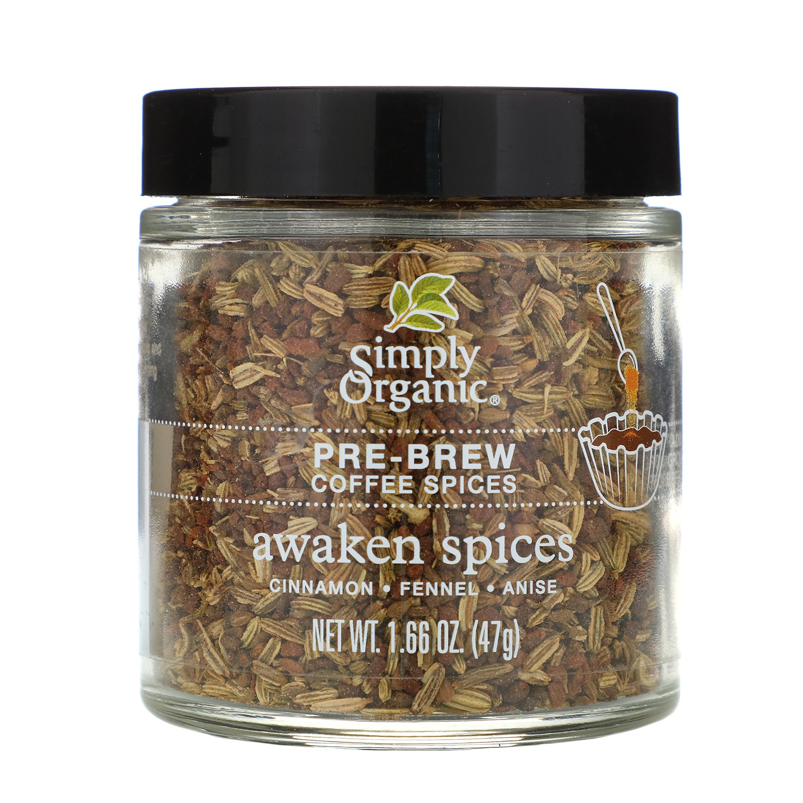 Comprar Simply Organic, Especiarias Pré-Preparo para Café, Especiarias do Despertar, 1,66 oz (47 g)