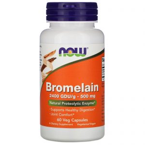 Comprar Now Foods, Bromelina, 500 mg, 60 Cápsulas Vegetais