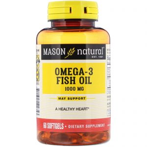 Comprar Mason Natural, Óleo de Peixe com Ômega-3, 1000 mg, 60 Cápsulas Softgel
