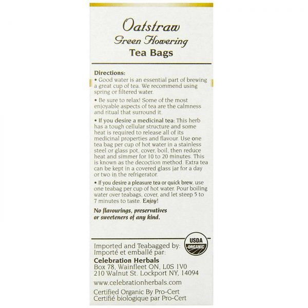 Comprar Celebration Herbals, Chá de Palha de aveia - Floração Verde - 24 Sacos de Chá - Imagem 4