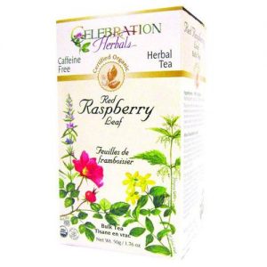 Comprar Celebration Herbals, Chá da Folha da Framboesa Vermelha Orgânico - 24 Saquinhos de Chá