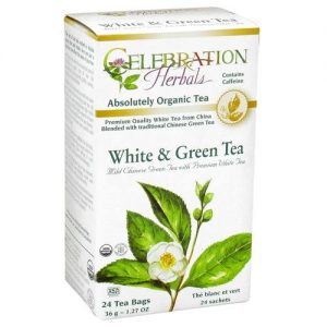 Comprar Celebration Herbals, Chá Branco e Verde - Orgânico - 24 Saquinhos de Chá