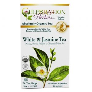 Comprar Celebration Herbals, Chá Branco & Jasmine Orgânico - 24 Saquinhos de Chá