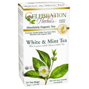 Comprar Celebration Herbals, Chá Branco Orgânico - Menta - 24 Sacos de Chá