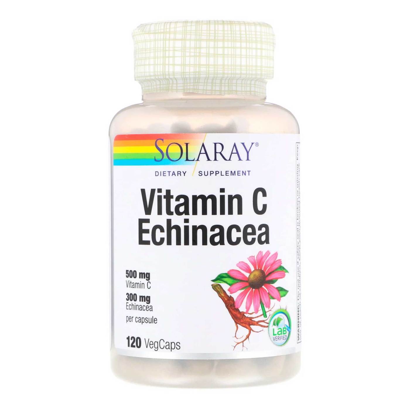 Comprar Solaray, Vitamina C com Equinácea - 120 Cápsulas