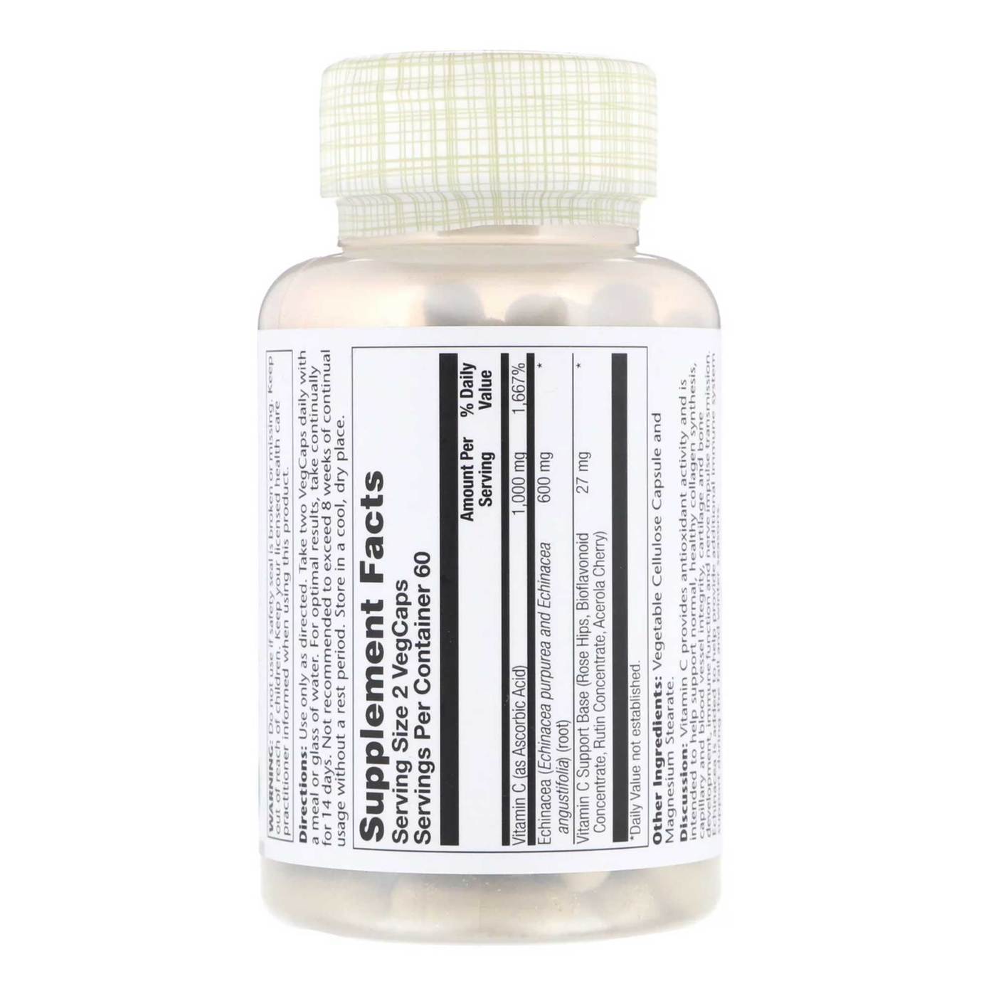 Comprar Solaray, Vitamina C com Equinácea - 120 Cápsulas - Imagem 3