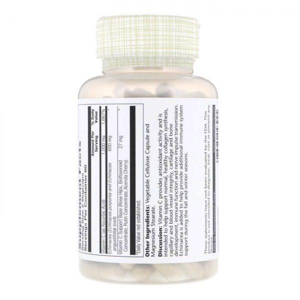 Comprar Solaray, Vitamina C com Equinácea - 120 Cápsulas - Imagem 4