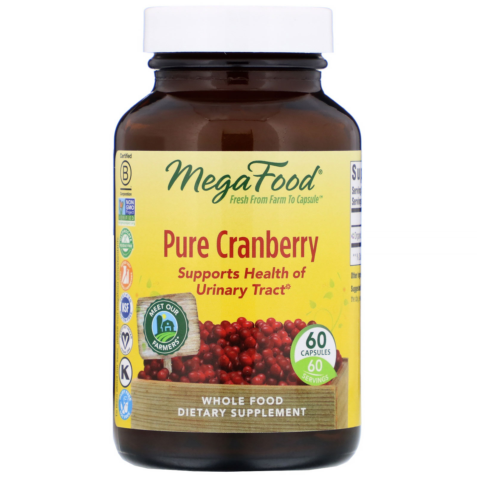 Comprar MegaFood, Cranberry Puro, 60 Cápsulas